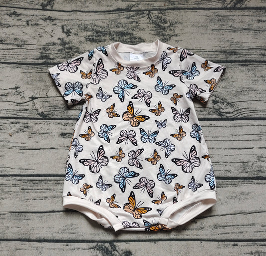 Baby Girls Butterfly Short Sleeve Rompers