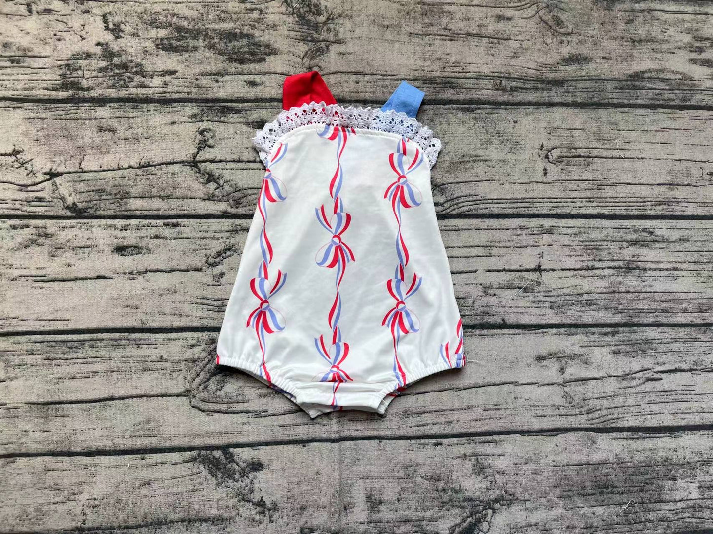 Baby Girls Bows 4th Of July Summer Straps Rompers