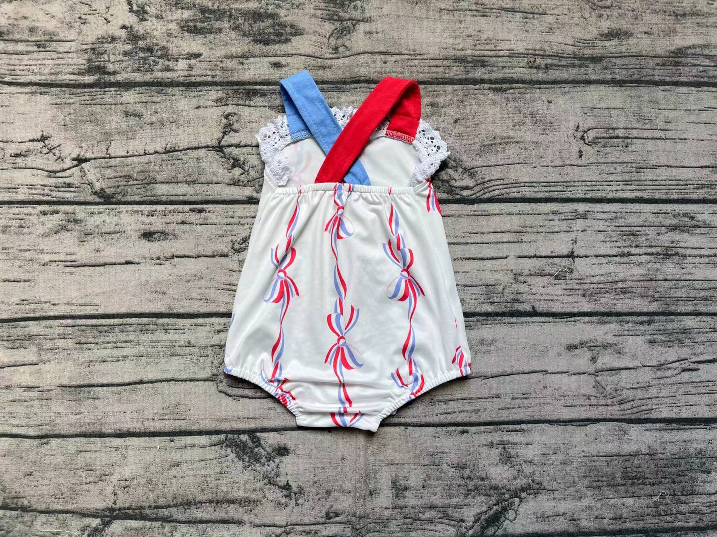 Baby Girls Bows 4th Of July Summer Straps Rompers