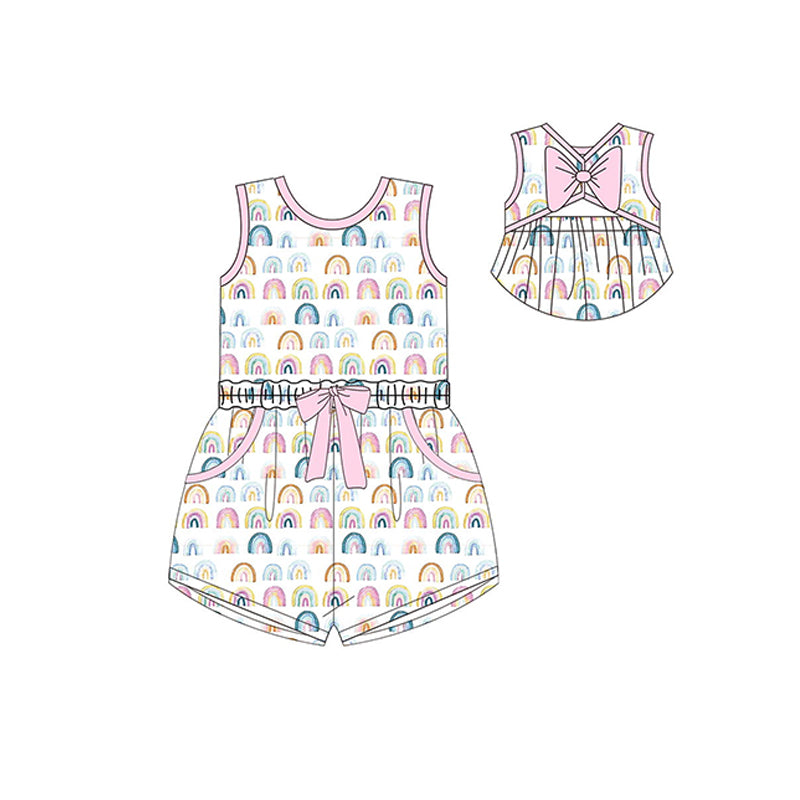 Baby Girls Colorful Rainbow Pockets Jumpsuits Preorder