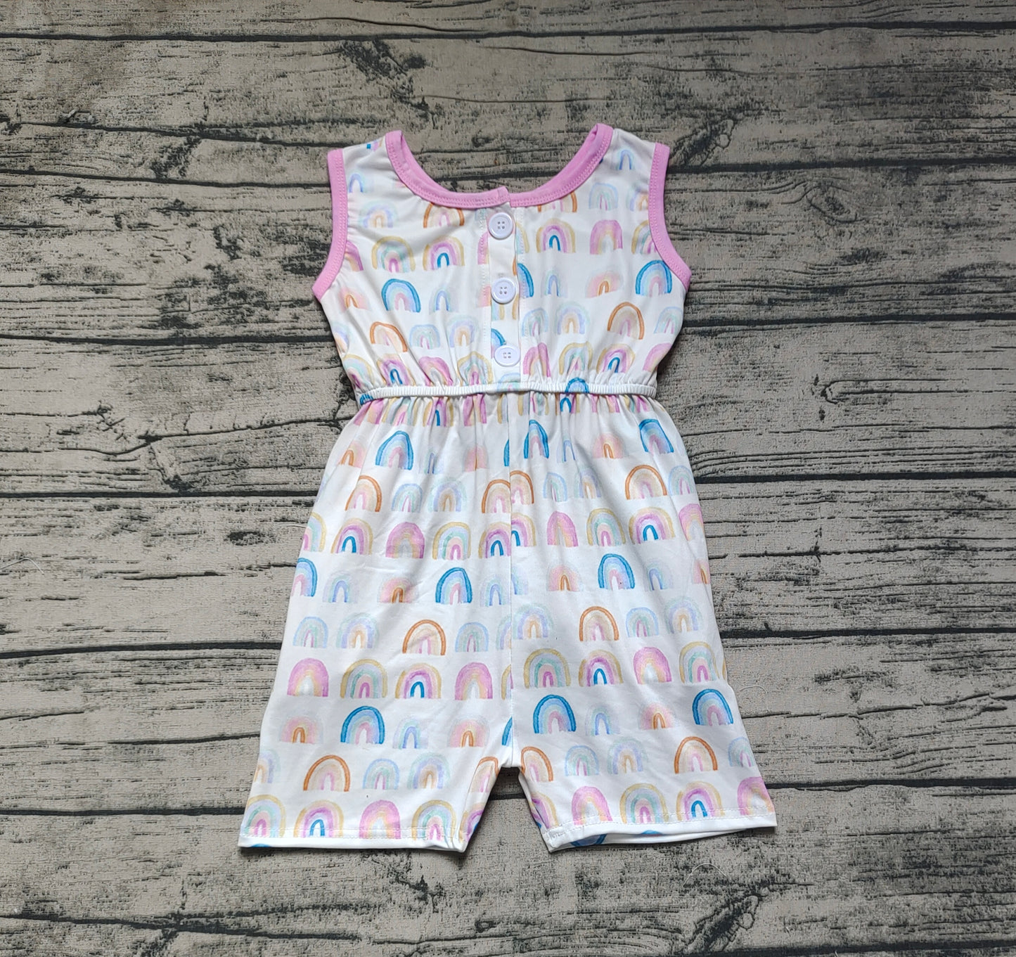 Baby Girls Colorful Rainbow Pockets Jumpsuits Preorder