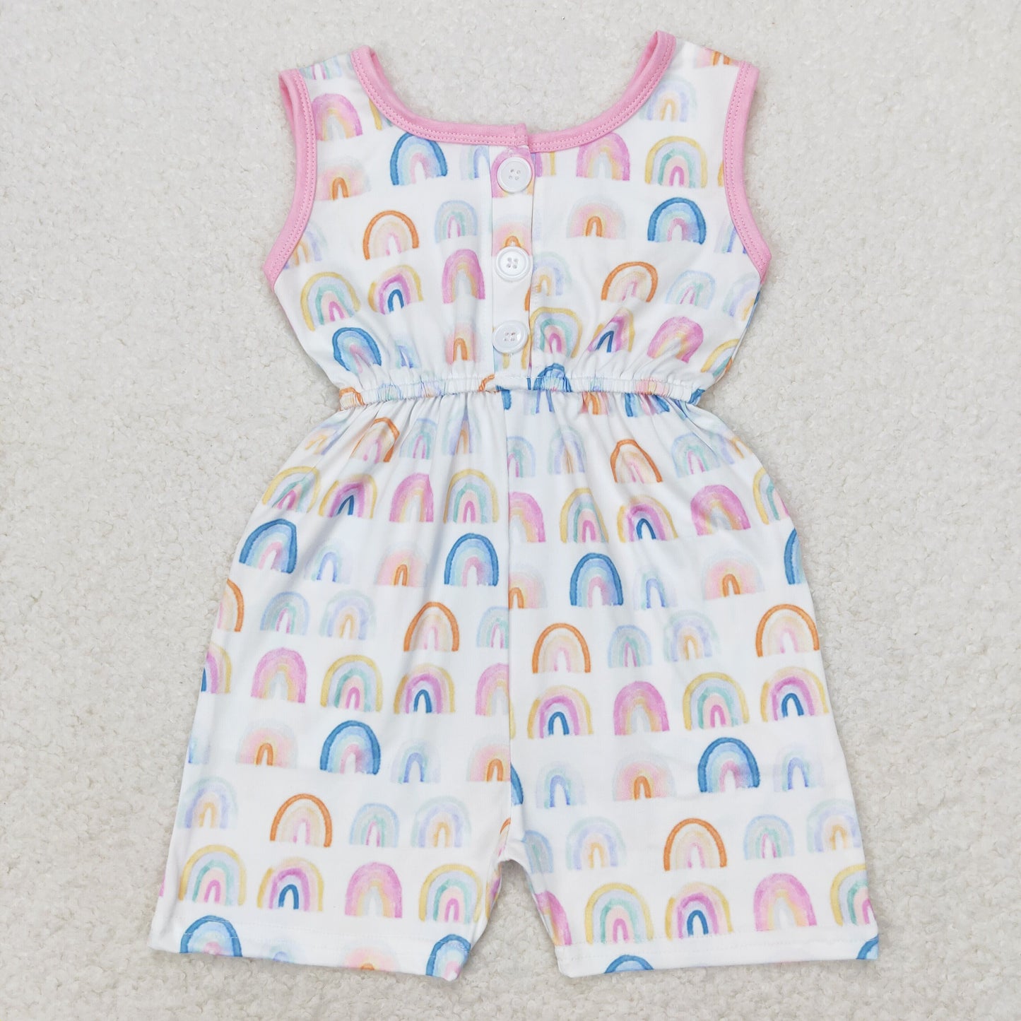 Sibling Baby Girls Sleeveless Flowers Bows Pockets Shorts Jumpsuits