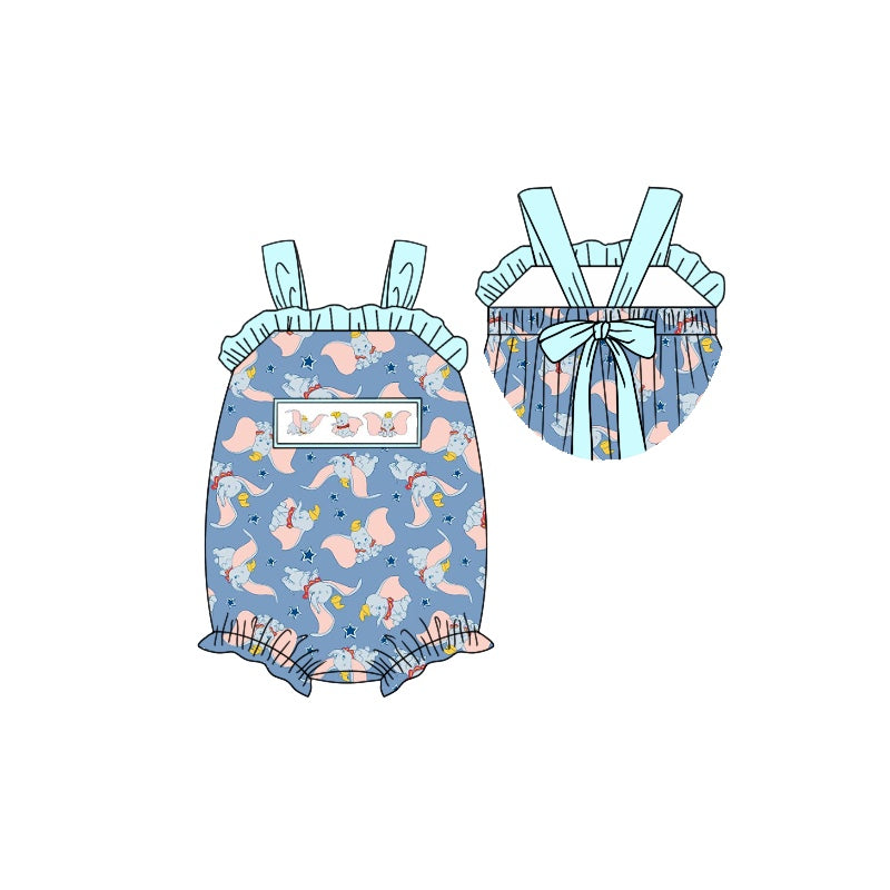 Baby Girls Straps Elephant Summer Rompers preorder