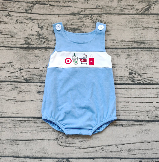 Baby Boys Sleeveless Coffee Cart Summer Rompers
