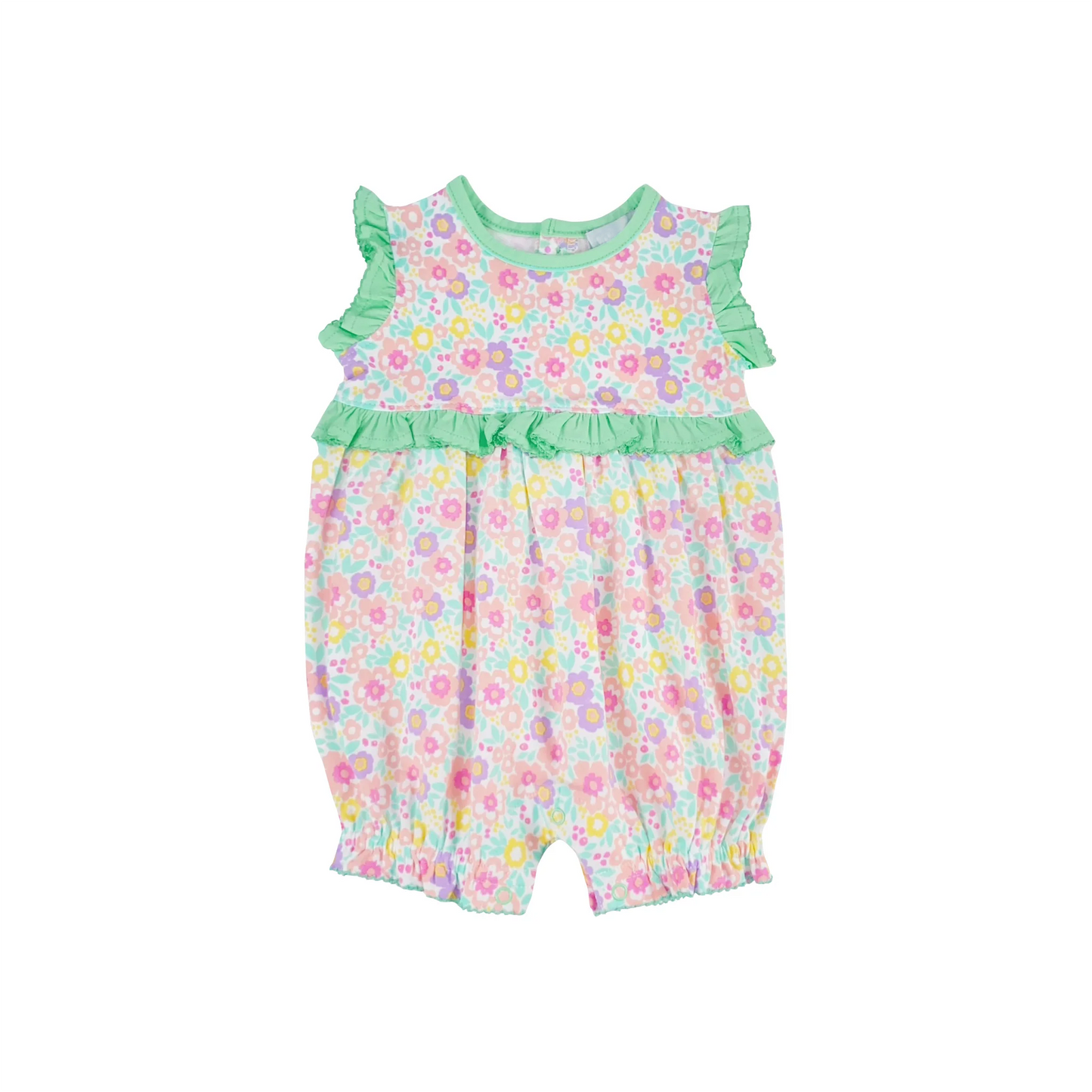 Baby Girls Pink Small Flowers Sleeveless Rompers preorder