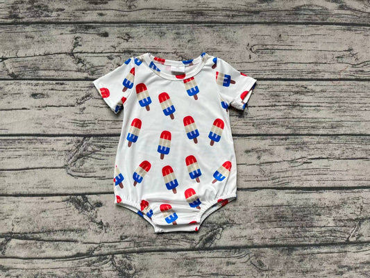 Baby Infant Todder Popstick Short Sleeve White Rompers