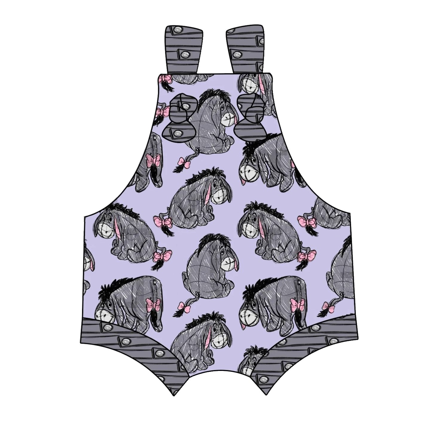 Baby Girls Donkey Grey Straps Rompers preorder