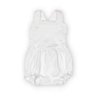 Baby Girls White Cotton Straps Summer Rompers preorder