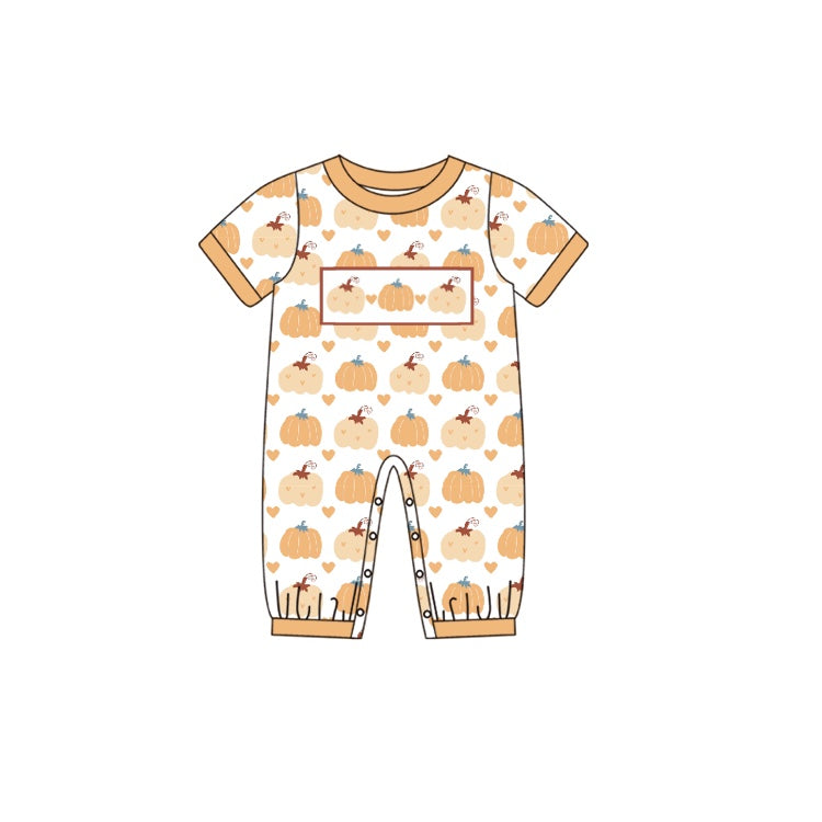 Baby Boys Pumpkins Short Sleeve Fall Rompers preorder