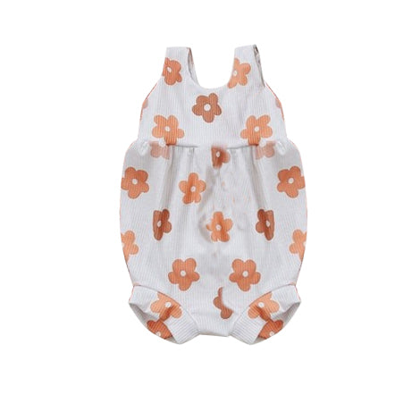 Baby Infant Girls White Flowers Sleeveless Rompers preorder