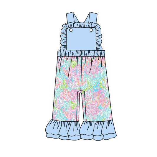 Baby Girls Aqua Seaweed Ruffle Pants Jumpsuits Preorder