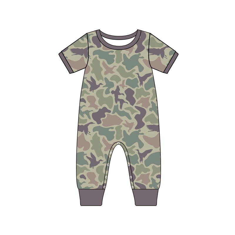 Baby Infant Boys Duck Camo Short Sleeve Rompers preorder