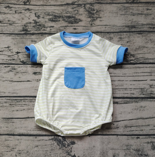 Baby Infant Boys Pocket Short Sleeve Rompers