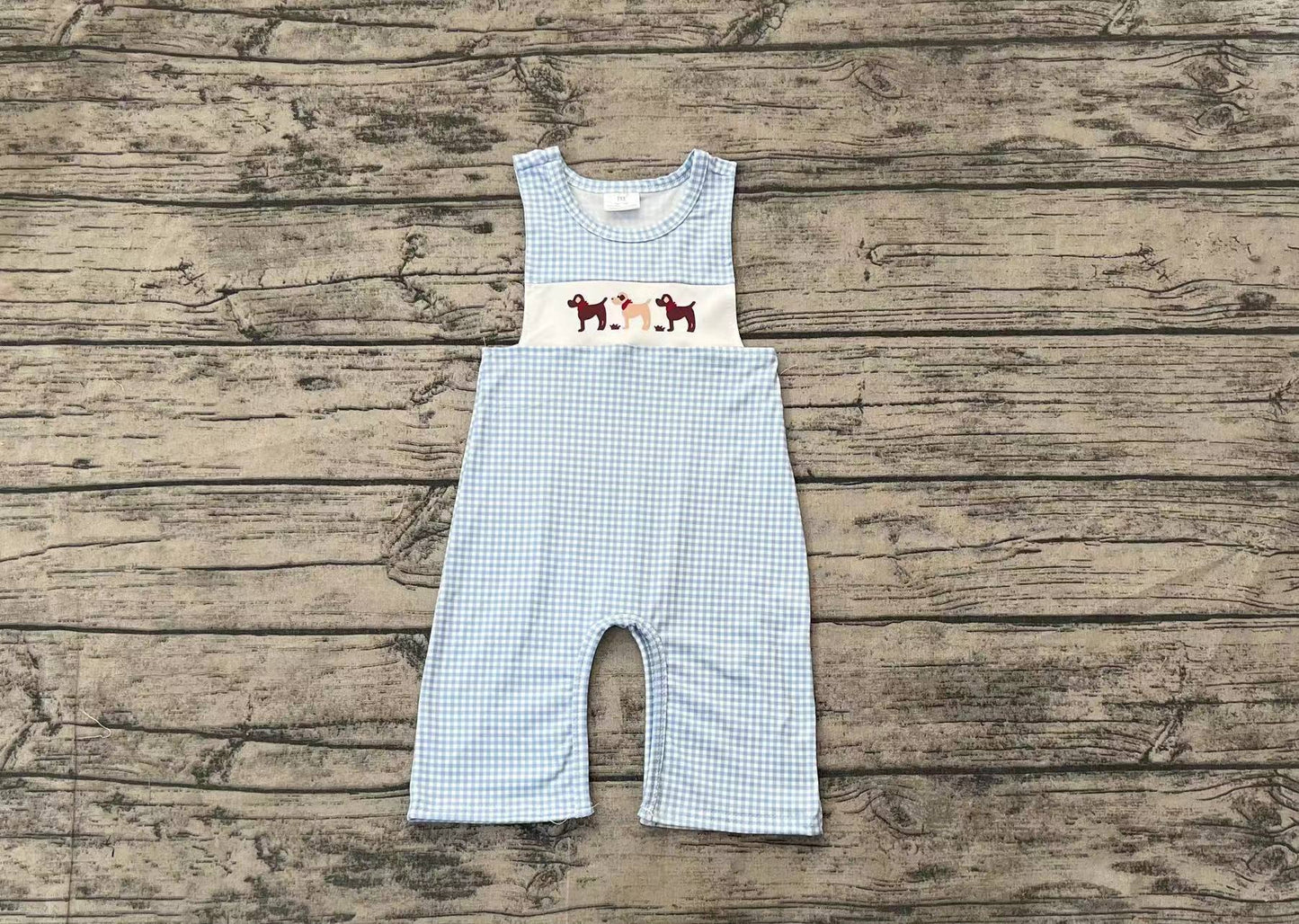 Baby Infant Toddler Boys Three Dogs Straps Rompers