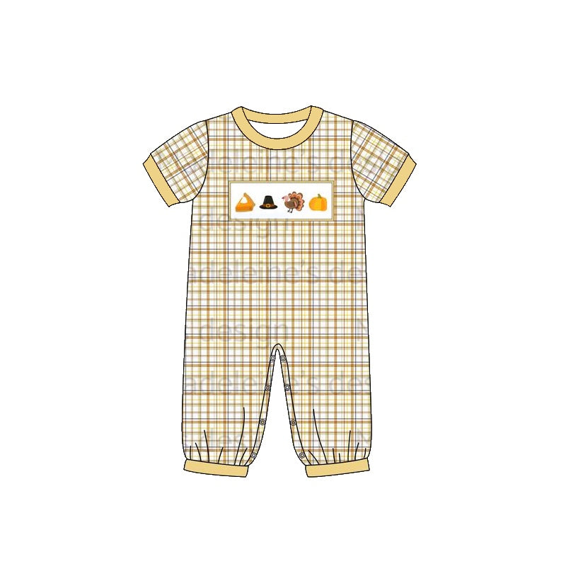 Baby Infant Toddler Boys Turkey Thanksgiving Rompers preorder