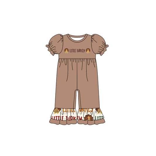 Baby Infant Girls Thanksgiving Little Turkey Rompers preorder