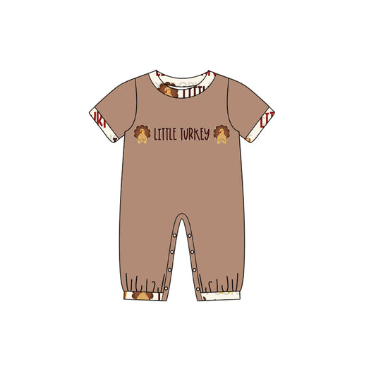 Baby Infant Boys Thanksgiving Little Turkey Rompers preorder
