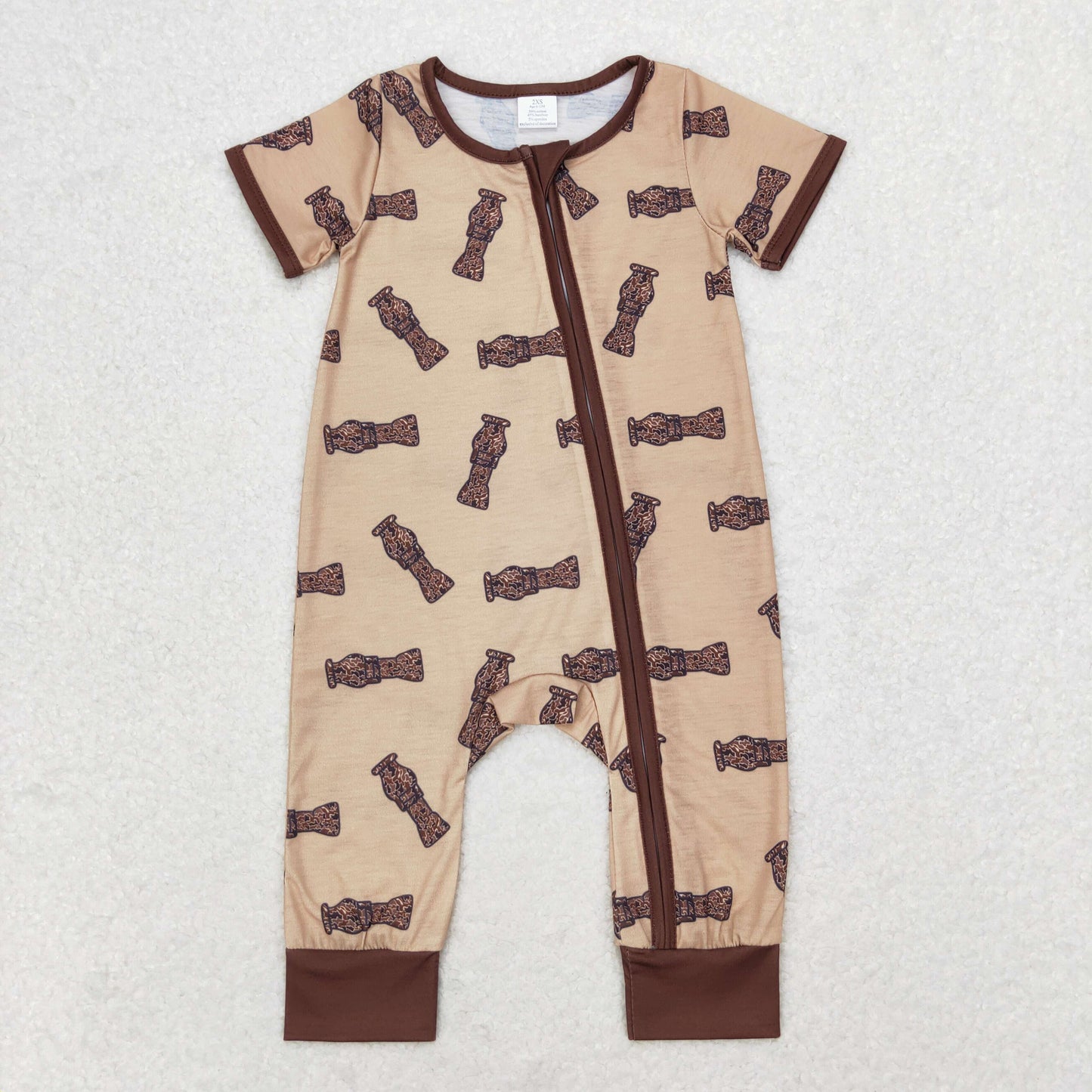 USA Shop Baby Infant Boys Duck Call Camo Bamboo Zip Rompers