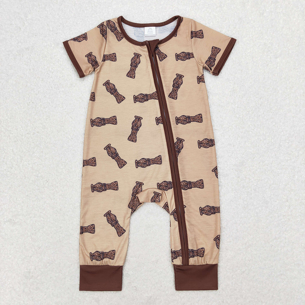 Baby Infant Boys Duck Call Camo Bamboo Zip Rompers