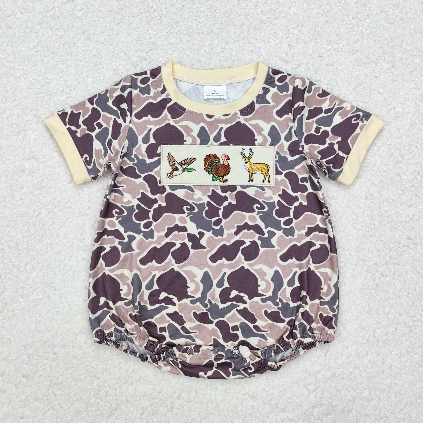 USA Shop Sibling Baby Boys Embroidery Ducks Fishing Hunting Rompers