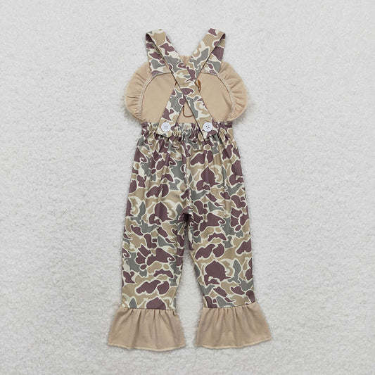 Baby Girls Deer Ruffle Camo Pants Hunting Jumpsuits Rompers