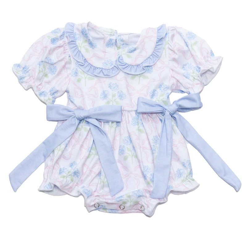 Baby Infant Girls Pink Bow Flowers Bows Rompers preorder