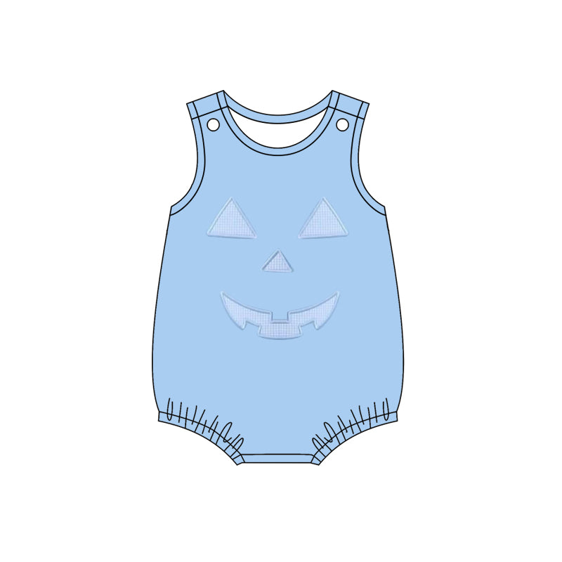 Baby Infant Blue Halloween Ghost Face Sleeveless Rompers preorder