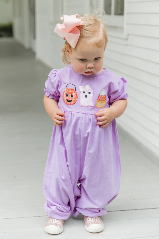 Baby Infant Girls Halloween Ghost Short Sleeve Rompers preorder