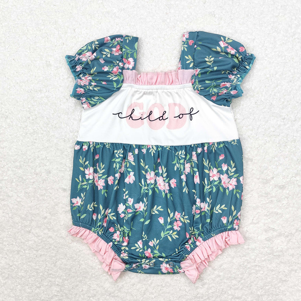 Baby Infant Toddler Girls Child Of God Flowers Rompers