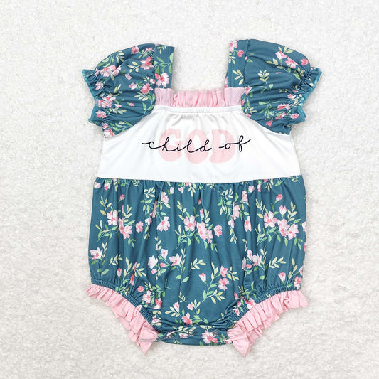 Baby Infant Toddler Girls Child Of God Flowers Rompers