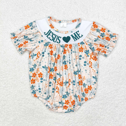 Baby Infant Toddler Girls Jesus Love Me Flowers Rompers