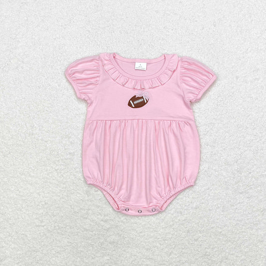 Baby Infant Girls Boys Sibling Football Short Sleeve Rompers