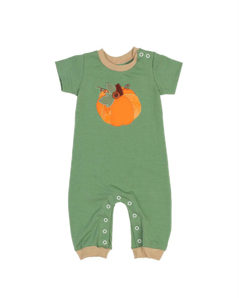 Baby Infant Boys Green Pumpkins Rompers preorder