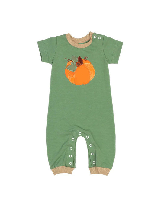 Baby Infant Boys Green Pumpkins Rompers preorder