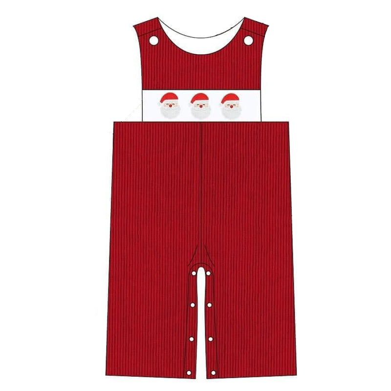 Baby Infant Boys Christmas Red Santa Sleeveless Rompers preorder