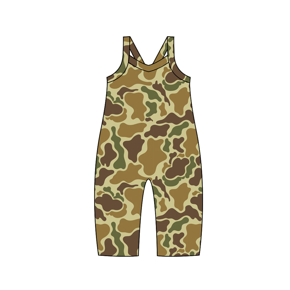 Baby Girls Green Camo Straps Jumpsuits Preorder