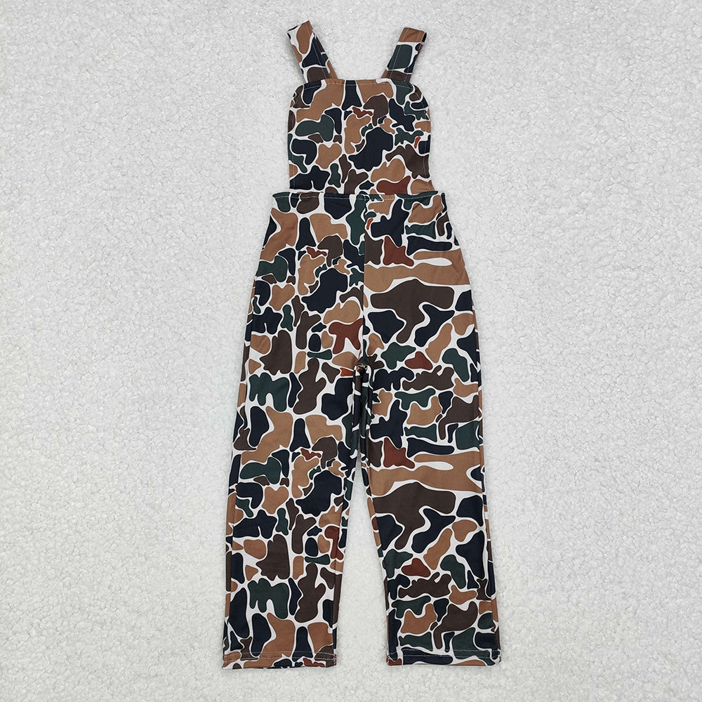 Baby Boys Dark Brown Camo Straps Jumpsuits