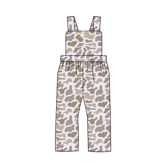 Baby Boys Light Grey Camo Straps Jumpsuits Preorder