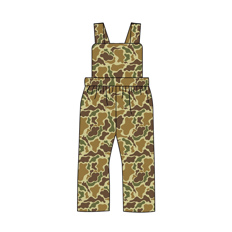 Baby Boys Green Dark Camo Straps Jumpsuits Preorder