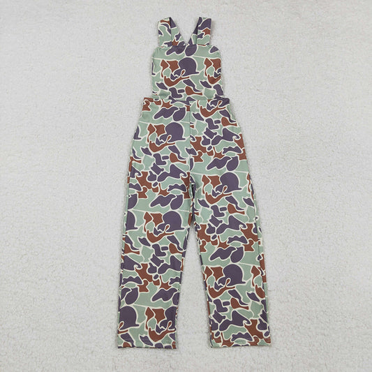 Baby Boys Green Camo Straps Jumpsuits