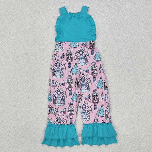 Baby Girls Blue Christmas Soldier Straps Jumpsuits