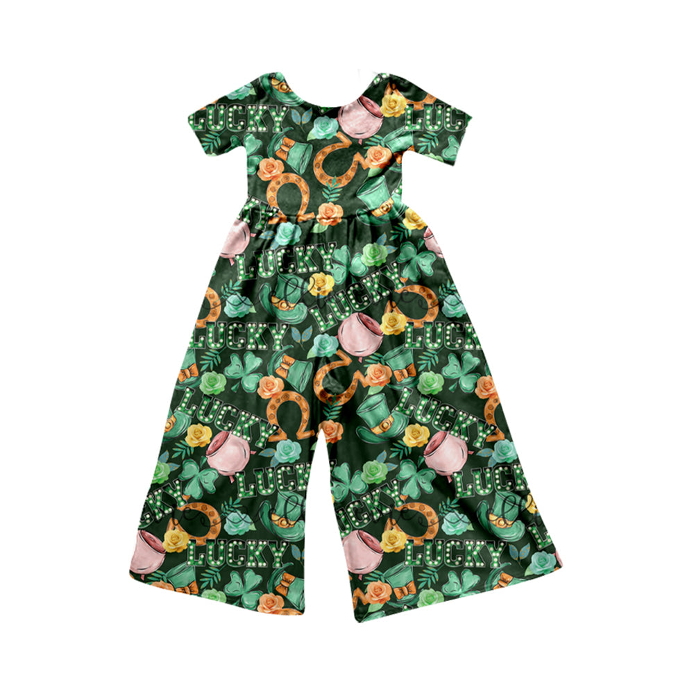 Baby Girls St Patrick Day Lucky Spring Pockets Jumpsuits Preorder