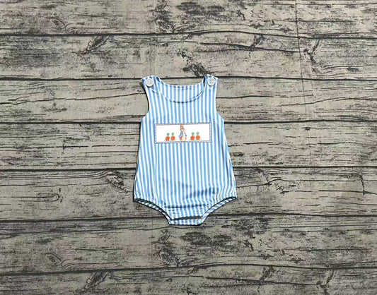 Baby Infant Boys Easter Rabbit Carrots Sleeveless Rompers preorder