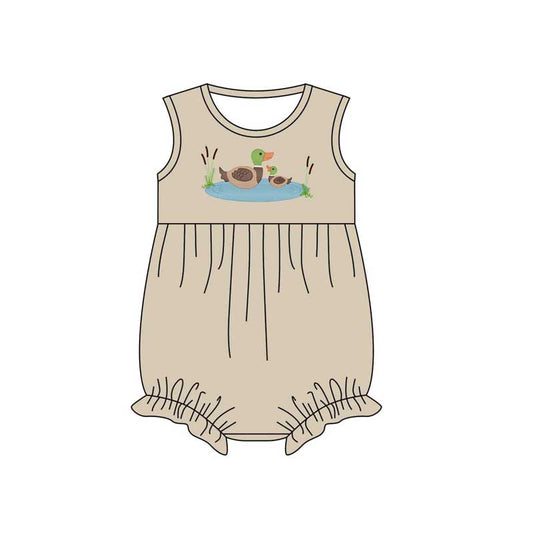 Baby Infant Girls Cute Ducks Sleeveless Rompers preorder