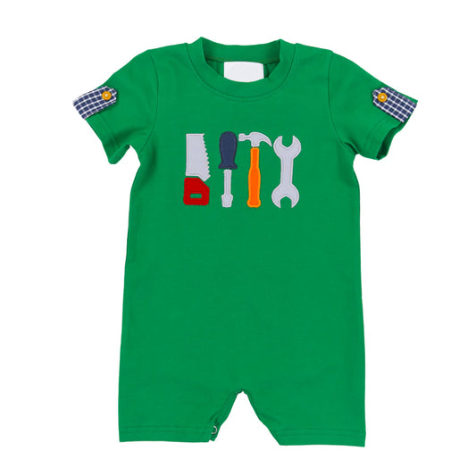 Baby Infant Boys Green Tools Short Sleeve Rompers preorder