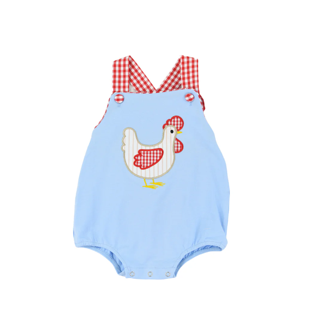 Baby Infant Boys Chicken Straps Blue Rompers preorder