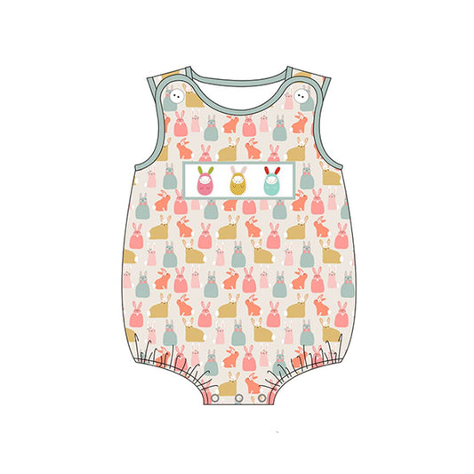 Baby Infant Boys Easter Rabbits Sleeveless Rompers preorder