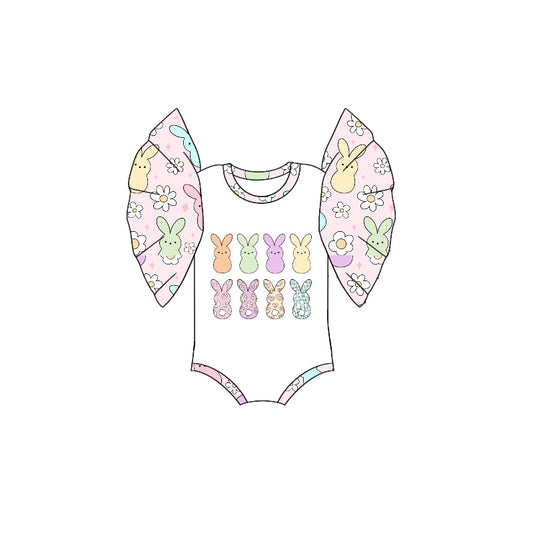 Baby Infant Girls Easter Bunny Colorful Rompers preorder