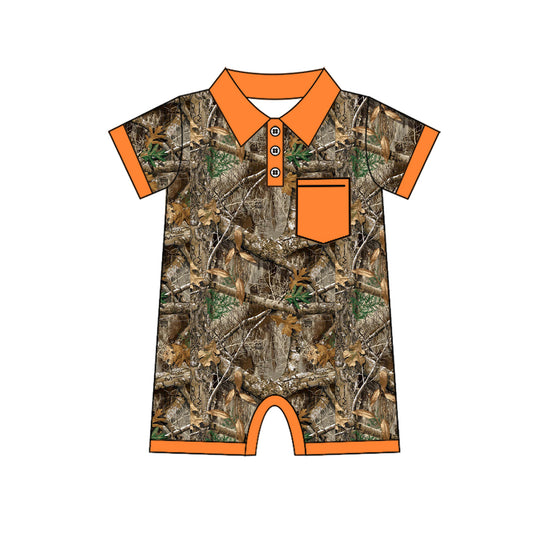 Baby Infant Boys Real Tree Camo Hunting Short Sleeve Rompers preorder