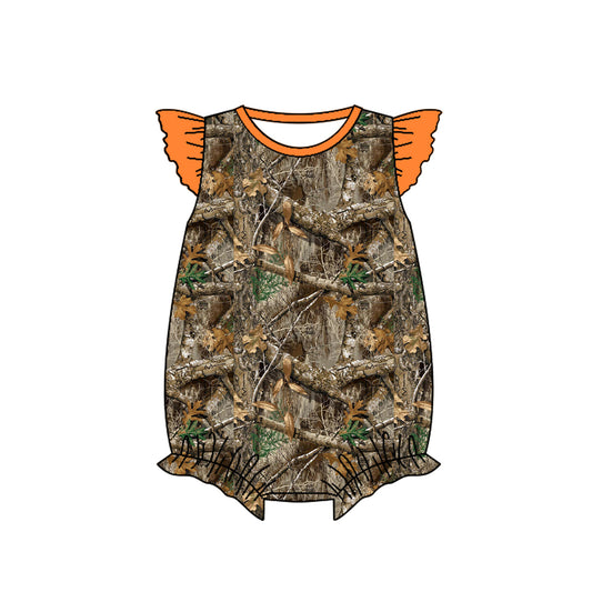 Baby Infant Girls Real Tree Camo Hunting Flutter Sleeve Rompers preorder